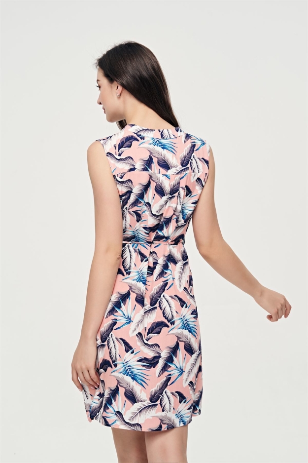 Sleeveless Print Dress A-9473 Wholesale